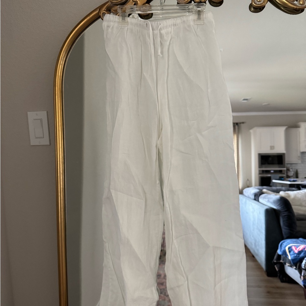 Capri 100% linen drawstring pants - image 3